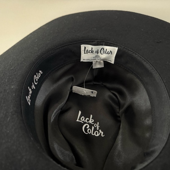 Lack Of Color Melodic Hat Fedora Wool Felt Classic Retro Boho Black Medium NWT - Picture 12 of 13